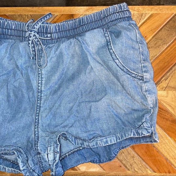 Universal Thread Pants - Universal Thread Soft Blue Denim Drawstring Shorts
